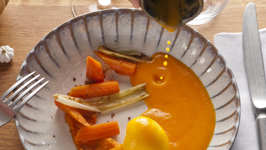 Déclinaison de la carotte et son œuf  mollet